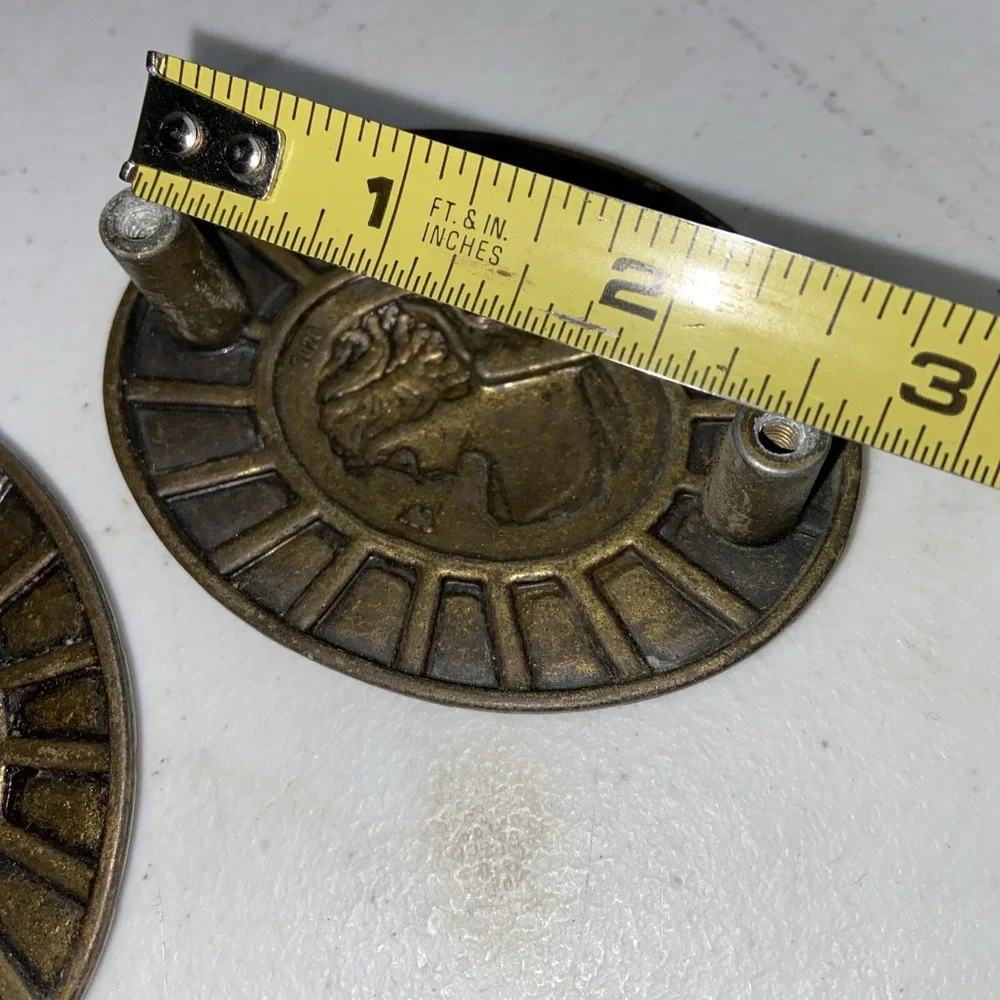 Victorian Lady Cameo Drawer Pulls Antique Brass Vintage Lot‎ W/Matching Pulls